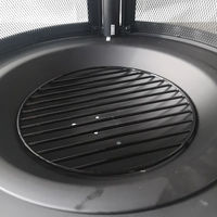 Poêle extérieur en acier Madegood HL001, à bois, portable, durable, étanche, autoportant, noir, avec fermeture de sécurité, peinture haute température