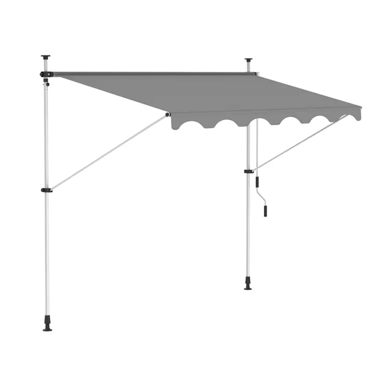 Tenda Taman Teras Luar Ruangan, Tenda Naungan Manual 250 Cm Bisa Ditarik