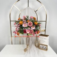 FB741 Künstliche Seidenblumen Tischdekoration 70cm Große Rosa Weiße Rosen Blumenarrangement Süße Geburtstagsparty Dekoration