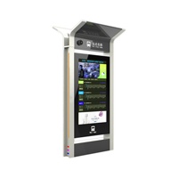 Kiosco de Publicidad Digital para Parada de Autobús, de Acero Galvanizado para Exteriores, con Monitor CCTV, Pantalla LCD HD, Señalización Inteligente para Parada de Autobús