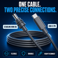 Kabel Daya Starlink Mini Tipe-C USB-C ke DC 3m Konduktor Tembaga Murni Selubung PVC/TPE Pengisian Cepat 100W+ PD