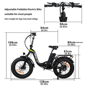 Tourwheel Conveniente bicicleta eléctrica plegable 48V 350W 500W Fat Tier Bike/ODM OEM <span class=keywords><strong>Hybrid</strong></span> Disc Brake Ebike - Product Image 3