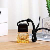 Flacon de parfum de luxe carré de 10 ml vide avec bouchon à vis, diffuseur d'air suspendu pour huiles essentielles et parfums