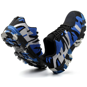 respirable volar de tela Industrial de punta de acero de fibra de carbono plantilla peso ligero Mans zapatos de seguridad - Product Image 4