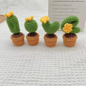 Mini fleurs en pot au crochet faites à la main, ornement en forme de tulipe, marguerite, rose ou cœur tricoté, petite plante au crochet pour décoration de bureau, cadeau - Product Image 2