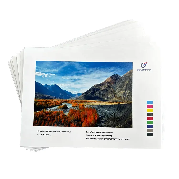 Лидер продаж, глянцевая фотобумага 260gsm для струйного принтера и печати, листы A4 от colorfan