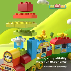 Juego de Tren de Bloques de Construcción de Plástico ABS de Gran Tamaño, 68 Piezas, Juguete Educativo de Ensamblaje DIY, Tema de Animales y Naturaleza, para Niños de 4 a 12 Años, Regalo - Product Image 3