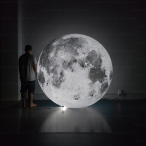 Ballon géant de lune gonflable en PVC commercial de 3 m 4 m, étanche à l'air, modèle de lune gonflable personnalisé avec neuf planètes, grand modèle de lune gonflable avec LED - Product Image 5