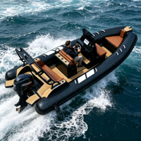 Bateau pneumatique rigide à coque en aluminium de conception européenne, haute vitesse, en PVC ou Hypalon, 580 cm, avec moteur hors-bord
