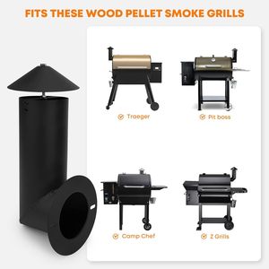 Personalizable al aire libre cocina <span class=keywords><strong>Traeger</strong></span>/Camp Chef/Pit Boss Pellet parrilla chimenea Metal humo pila barbacoa accesorios Parrilla de carbón - Product Image 3