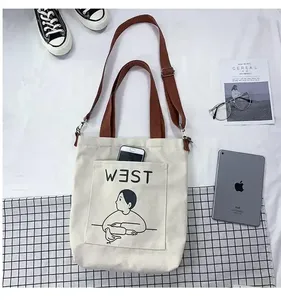 Tas Kanvas Wanita Daur Ulang Tas Pantai Kanvas dengan Logo Cetak Kustom - Product Image 6