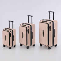 Valise à roulettes à ouverture frontale, grande capacité, extensible, avec roues amortissantes, pour marque privée OEM, en polycarbonate simple