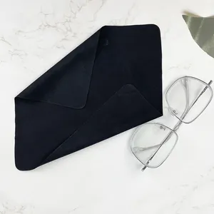 Wholesale Custom Print Logo Black Microfiber Glasses Lens Cleaning Cloth Jewelry Cleaning Polishing Cloth Sunglasses Cloth