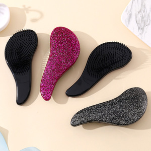 <span class=keywords><strong>Cepillo</strong></span> desenredante brillante sin <span class=keywords><strong>nudos</strong></span> portátil, peine antiestático para masaje del cuero cabelludo para niños y niñas, cabello rizado - Product Image 2