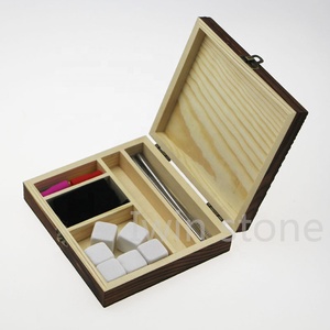 Customized Pine Wood Boxes Equipped with Clips and Straws Bar Accessories Tools Wine Chilling Stones Gifts Set - Product Image 6