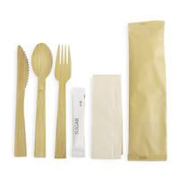 Ensemble de couverts en bambou biodégradable écologique de 170 mm, sans plastique, vaisselle jetable pour les fêtes