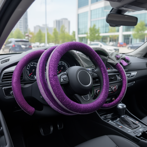 Funda para Volante de Coche, 37-39 cm, Color Morado Brillante - Product Image 3