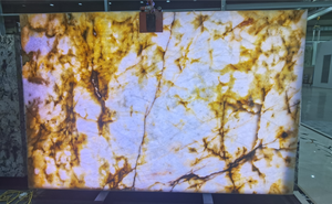 Dalles de quartzite jaune cristallin, translucides naturelles, polies pour la décoration de fond lumineux <span class=keywords><strong>à</strong></span> LED - Product Image 5