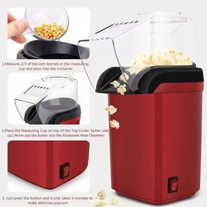 Automatic Kitchen Portable Fast Plastic Hot Air <b>Mini</b> Popcorn Maker 220V Electric with Top Cover and Butter Melting Container - Product Image 3