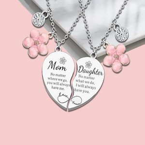 Collier en acier inoxydable avec puzzle en forme de cœur, collier personnalisé gravé avec une fleur infinie rose, bijoux pour femmes, cadeau - Product Image 2