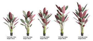 ต้นบอนไซเทียมเหมือนจริงสีแดงเทียมนกเทียมจากสวรรค์บอนไซใบตองของตกแต่งในร่มต้นไม้ประดิษฐ์กล่องต้นไม้ตกแต่งบ้าน - Product Image 6