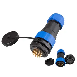 Nieuwste Hot Sellingsd28 Achterkant Moer 16 Pin 10a M28 Ip68 Schroefdraad Kunststof Paneel Mount Stekker Ronde Waterdichte Connector