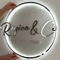 Enseignes lumineuses personnalisées en acrylique 3D avec rétroéclairage LED, logo halo lumineux pour salon de beauté, spa de manucure et salon de coiffure, décoration de devanture de magasin