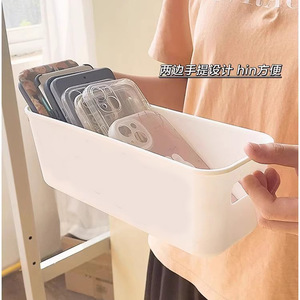 Desktop Storage Box Rectangular White No Lid For Phone Case Stationery Cosmetics Organizer Multi Functional Desk Basket - Product Image 4