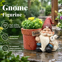 Ornamen Gnome Taman Kerajinan Resin Patung Gnome Kelinci Penanam Tanaman Dekorasi Taman Luar Ruangan Pot Bunga Dekoratif
