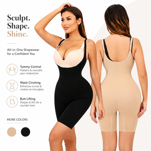 Faja Moldeadora de Alta Compresión para Mujer, Tallas Grandes, Levanta Glúteos, Transpirable, Control Firme, Acolchada, Uso <span class=keywords><strong>Postparto</strong></span> - Product Image 1