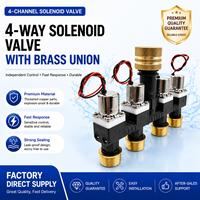 Vanne solénoïde d'irrigation à 4 voies à diaphragme 3/4 pouce BSP pour jardin, 3VDC, à impulsion bistable, en laiton