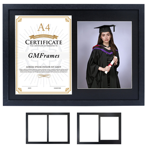 Personalizzato a buon mercato doppio certificato cornici in <span class=keywords><strong>legno</strong></span> laurea <span class=keywords><strong>foto</strong></span> telaio Diploma per doppio A4 certificati o 8*10in <span class=keywords><strong>foto</strong></span> - Product Image 2
