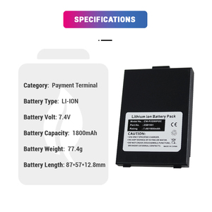 Pin sạc Lithium Ion 7.4V 1850mAh IS135 25B1001 Pos dành cho thiết bị thanh toán S90 P90 S900 IRAS 900K - Product Image 2
