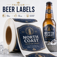 Étiquette de bouteille de bière personnalisée à prix d'usine, autocollant en vinyle résistant à l'eau pour seau à glace, 1 pièce MOQ