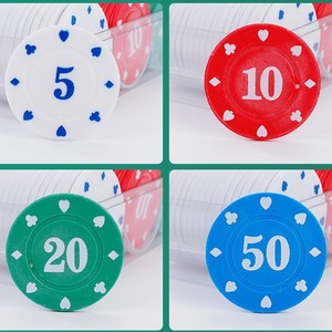 Cross-Border Chips PP Wear-Resistant Mahjong Chess Full Set Whole <b>Box</b> Texas Hold'em Reward Double-Sided Thickened Chip Coins - Product Image 2