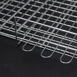Cesta de Acero Inoxidable para Asar Carne y Verduras, Accesorio para Barbacoa de Carbón de Bambú con Mallas Metálicas Resistentes al Calor - Product Image 5