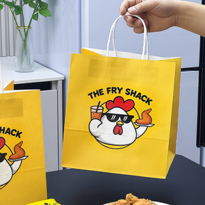 Bolsa de Papel <span class=keywords><strong>Kraft</strong></span> Desechable, Reciclable, Biodegradable y Ecológica con Logotipo Personalizado para Comida Rápida para Llevar, Entrega a Domicilio para Restaurantes - Product Image 6