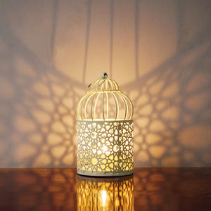 Forma de jaula de pájaros, adorno de Pájaro de Hierro tallado, decoración del hogar, modelo artesanal, portavelas de Metal - Product Image 6