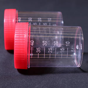 Tasse en plastique de tasse d'échantillon d'<span class=keywords><strong>urine</strong></span> de catégorie médicale de Offre Spéciale d'usine avec la tasse rouge de <span class=keywords><strong>collection</strong></span> de chapeau avec le PS 40ml - Product Image 4