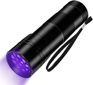 Torcia UV a luce nera 12 LED 395nm per torcia a luce blu ultravioletta per torcia rilevatore di urina per animali domestici Scorpions Dog Cat