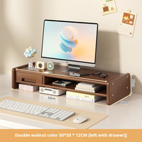 Support de bureau pour ordinateur avec étagère de rangement et tiroir, réglable en hauteur pour moniteur, idéal pour le télétravail