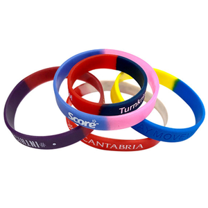 新しいデザインカスタムシリコーンブレスレット広告ギフトセグメント虹シリコンリストバンド - Product Image 3