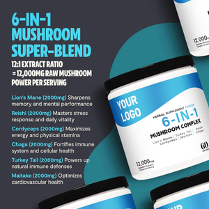 OEM/ODM 6-in-Oneキノコブレンド | 免疫サポート & バイタリティ | ハーバルパワーハウスサプリメント - Product Image 4