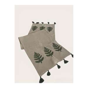 Camino de Mesa Bordado Buldan Suzane, Verde Primavera, Estilo Rústico Romántico, de Algodón Gasa para Hogar u Hotel, con Detalles Navideños - Product Image 3