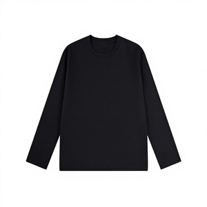 Camiseta de Manga Larga para Hombre, 100% Algodón, Lisa, Antiarrugas, Cuello Redondo, Estilo Casual y Holgado para Exteriores - Product Image 2