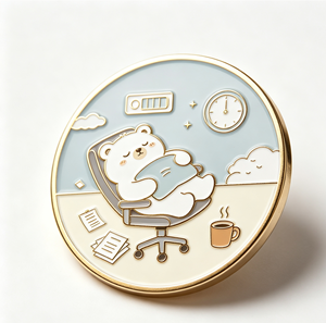 <b>Cute</b> <b>Bear</b> Enamel Coin Pin Round Metal Craft Lapel Pin Office Desk Gift Decor - Product Image 3