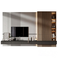 Meuble TV mural et console contemporains en bois, modernes, luxueux, réglables, personnalisables et écologiques pour salon