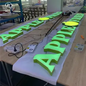 Custom Waterproof Led Frontlit Led Letter 3D Advertising Illuminated Outdoor Light Channel Letters Sing