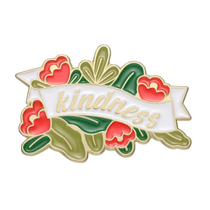 Serie di fiori spille smalto coraggio gentilezza persistono spille distintivo risvolto topo da biblioteca divertente gioielli regalo per zaino vestiti - Product Image 6
