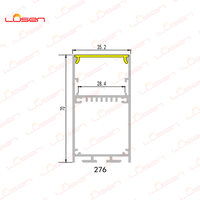 Diffuseur en aluminium de lumière de la Manche en aluminium LED pour l'armoire de lumières de bande de LED Profils en aluminium menés par surface LS-276